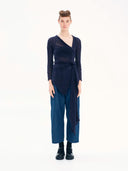 KOURBELA Wrap Πλεκτή Ζακέτα Ink Blue