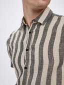 GABBA Seoul Big Stripes Beige Men's Shirt