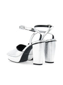 BIANCO Biacarly Platform Ασημί Πέδιλα Με Ψηλό Τακούνι