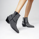 CARRANO Western Multi Crystal Black Boots