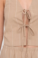 24COLOURS Striped Beige Vest