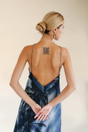 FARA BOUTIQUE Vela Μεταξωτό Μπλε Φόρεμα
