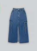 ESTHE Denim Cargo Maxi Jean Φούστα