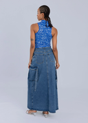 ESTHE Denim Cargo Maxi Jean Φούστα