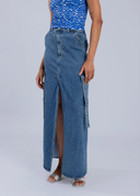 ESTHE Denim Cargo Maxi Jean Φούστα