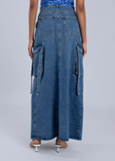 ESTHE Denim Cargo Maxi Jean Φούστα