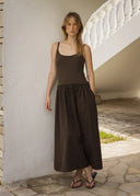 ESTHE Midi Καφέ Φόρεμα