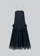 ESTHE Organza Maxi Μαύρο Φόρεμα