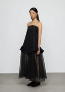 ESTHE Organza Maxi Μαύρο Φόρεμα