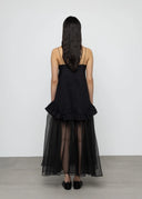 ESTHE Organza Maxi Μαύρο Φόρεμα
