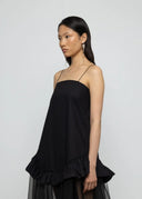 ESTHE Organza Maxi Μαύρο Φόρεμα