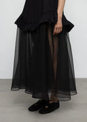 ESTHE Organza Maxi Μαύρο Φόρεμα