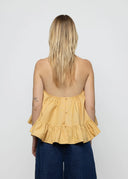 ESTHE Babydoll Κίτρινο Τοπ Με Βολάν