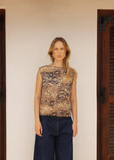 ESTHE Snake Pleated Αμάνικο Τοπ