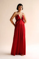 FARA BOUTIQUE Zoe Ruby Σατέν Φόρεμα