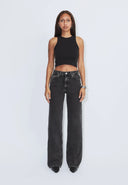 DR. DENIM Echo High Straight Tar Retro Black Jeans