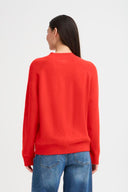 ICHI Hdasila LS Women's Knitted Sweater Red