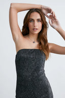 24COLOURS Metallic Dress Black