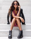 DR. MARTENS Sinclair Milled Nappa Platform Leather Boots Black