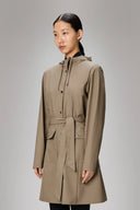 RAINS Curve Long Jacket Beige