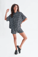 24COLOURS Printed Black Shorts