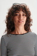 24COLOURS Striped Black Blouse