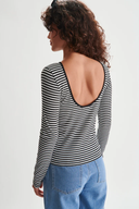 24COLOURS Striped Black Blouse