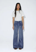 DR. DENIM Rhue Low Wide Washed Blue Shade Cord Jeans