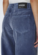 DR. DENIM Rhue Low Wide Washed Blue Shade Cord Jeans