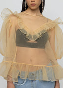 ESTHE Organza Balloon Κίτρινο Τοπ