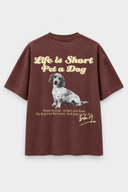 24COLOURS Pet A Dog Καφέ T-Shirt