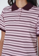 DR. DENIM Jade Pink Stripe Polo T-Shirt