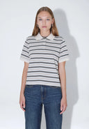 DR. DENIM Jade Ecru Stripe Polo T-Shirt