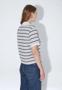 DR. DENIM Jade Ecru Stripe Polo T-Shirt