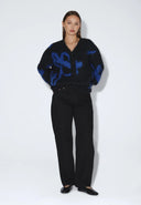 DR. DENIM Dig F Black Blue Bloom Cardigan
