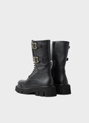 PALOMA BARCELÓ Comba Nappa Grain Black Leather Ankle Boots
