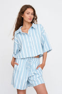 24COLOURS Striped Light Blue Shirt