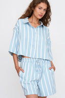 24COLOURS Striped Light Blue Shirt