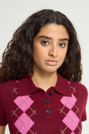 ICHI Ihdasila Red Polo Sweater