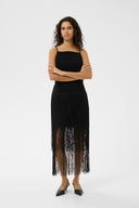 INWEAR Charleeneiw Midi Μαύρο Φόρεμα Με Κρόσια