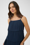 KAFFE Kakiera Maxi Πλισέ Μπλε Φόρεμα