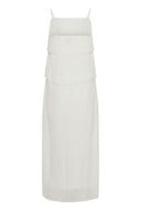 KAFFE Kakiera Maxi Πλισέ Λευκό Φόρεμα