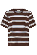 ICHI Ihrebetta Καφέ Striped T-shirt