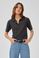 MY ESSENTIAL WARDROBE Enise Γκρι Πόλο T-Shirt