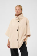 INWEAR Hollyniw Μπεζ Κάπα Με Ψηλό Γιακά