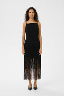 INWEAR Charleeneiw Midi Μαύρο Φόρεμα Με Κρόσια