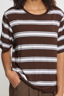 ICHI Ihrebetta Καφέ Striped T-shirt