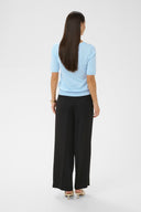 KAFFE Kalizza Blue Knitted Short-Sleeved Blouse