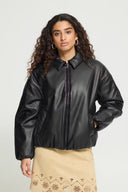 ICHI Ihgirana Μαύρη Δερματίνη Jacket