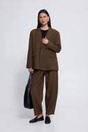 ICHI Ihfava Oversized Brown Jacket